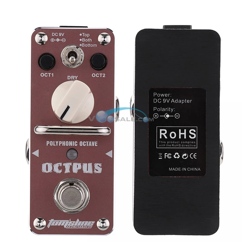 Aroma AOS-3 Octpus Polyphonic Octave Electric Mini Digital Guitar Pedals Aluminium Alloy True Bypass Accessories | Спорт и