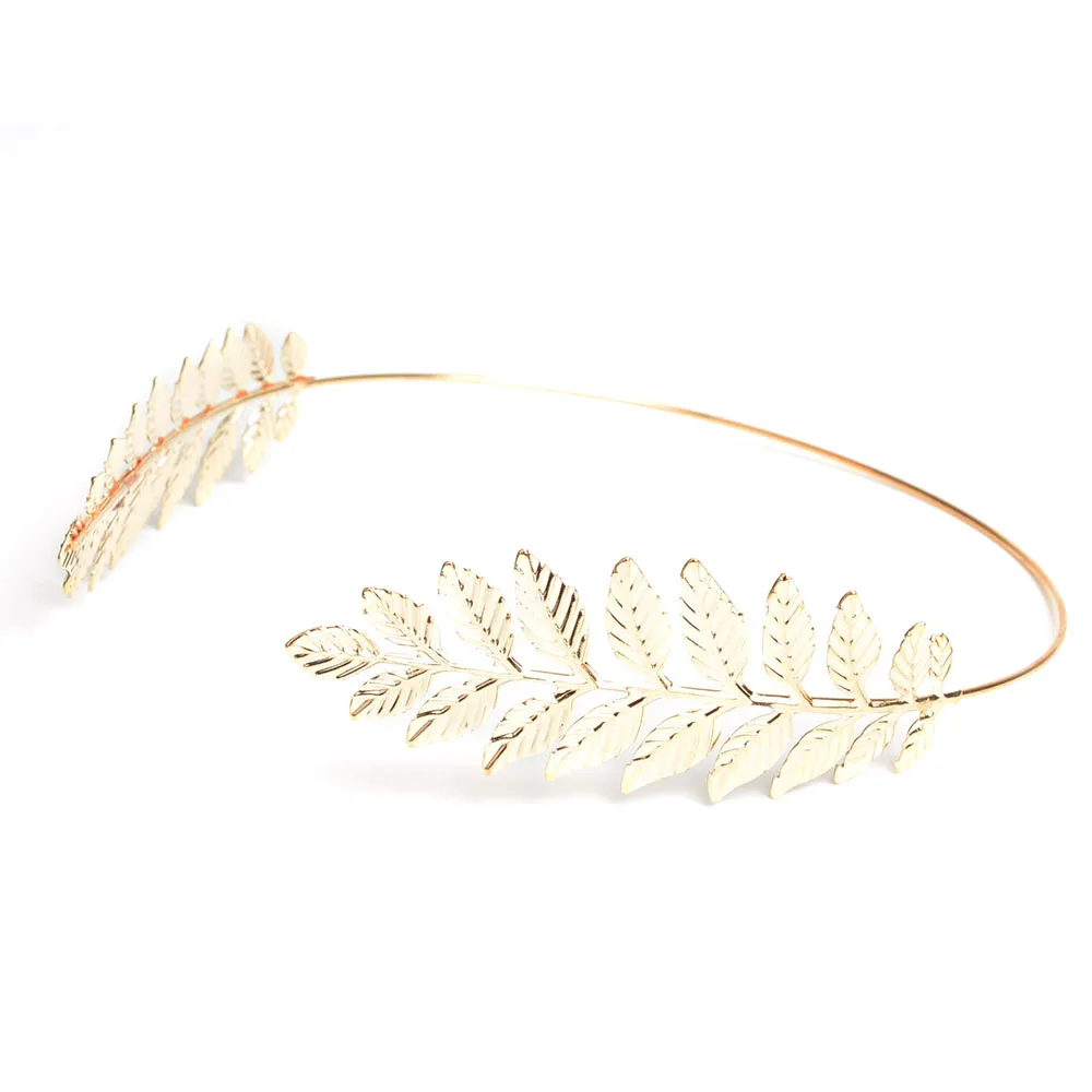 Барокко Стиль Глод Color металлические листья Hairband Head платье свадебные аксессуары