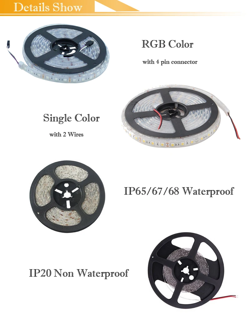 Светодиодная лента водонепроницаемая 100 м RGB белая RGBW 5050 2835 5630 IP65 IP67 IP68 4000K для