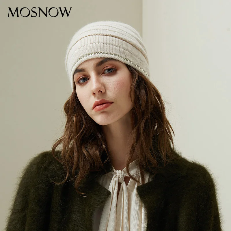 Winter Hats With Diamond Decor Hat Female Autumn Beanie For Women's Wool Knitted Warm Caps 2019 New Fashion Skullies Beanies |