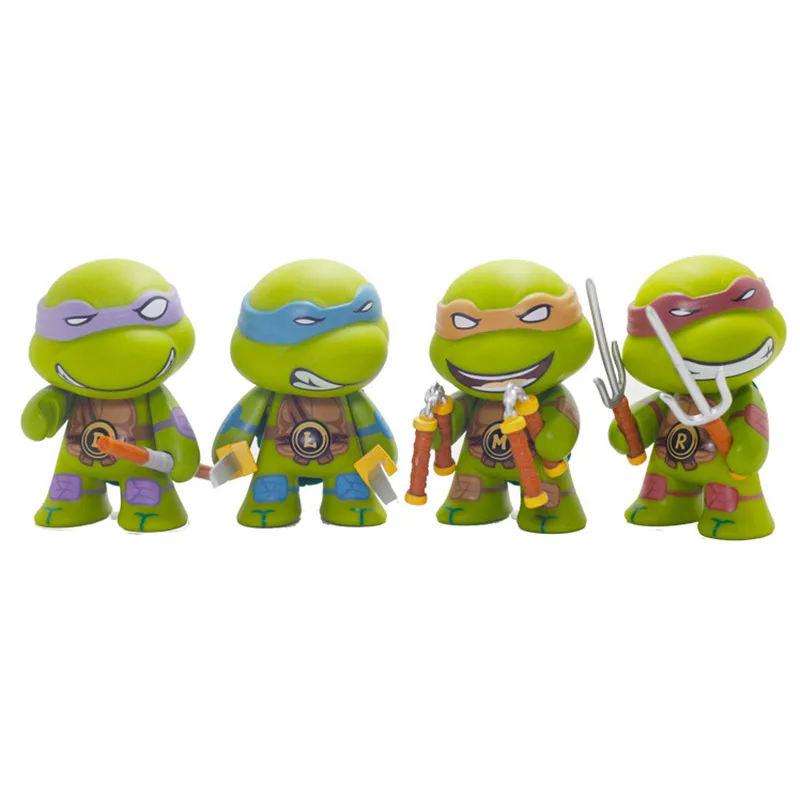 4 PCS Car Ornament QFHETJIE автомобиль орнамент 4 шт. милый подростков мутанты Черепашки Ниндзя рисунок куклы автомобилей интерьерная модель украшения подарки - Название цвета: 4 PCS Car Ornament