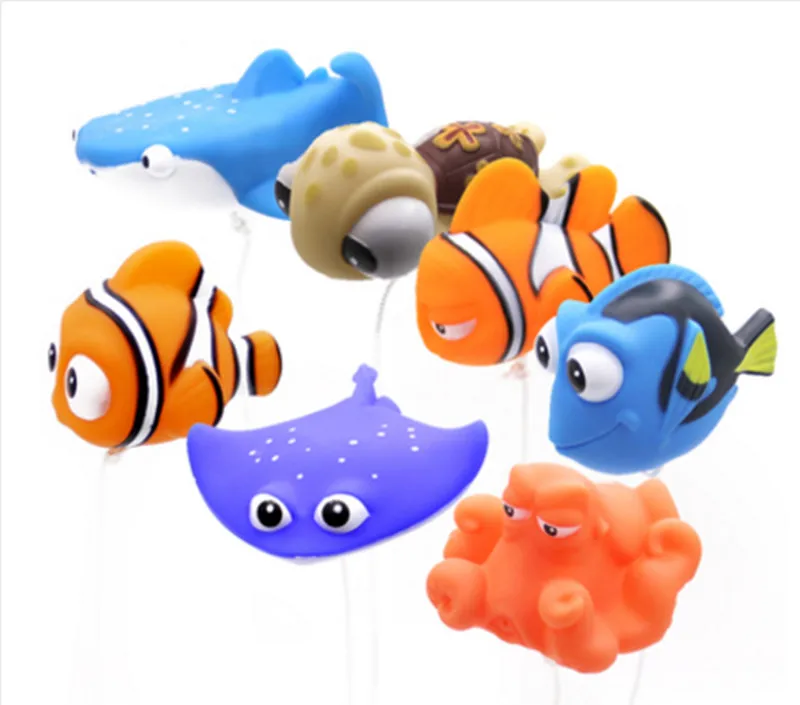 Детские Игрушки для ванны Nemo 7 шт./лот мягкие резиновые плавающие куклы купания с