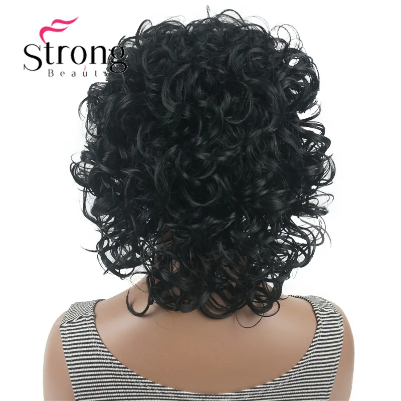 StrongBeauty короткие супер каштановые с завитками корень с белым золотым наконечником кудрявые короткие синтетические волосы женский парик