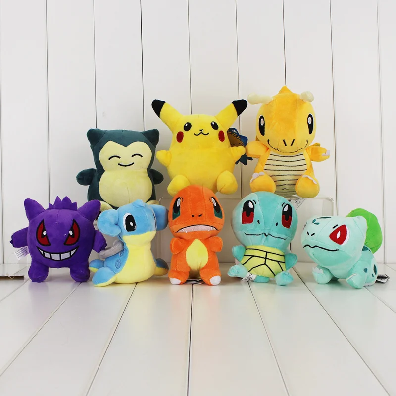 15 видов стилей 5,5 'Charmander Gengar Bulbasaur Dragonite Snorlax Mewtwo Lapras Charizard мини плюшевая игрушка кукла игрушки