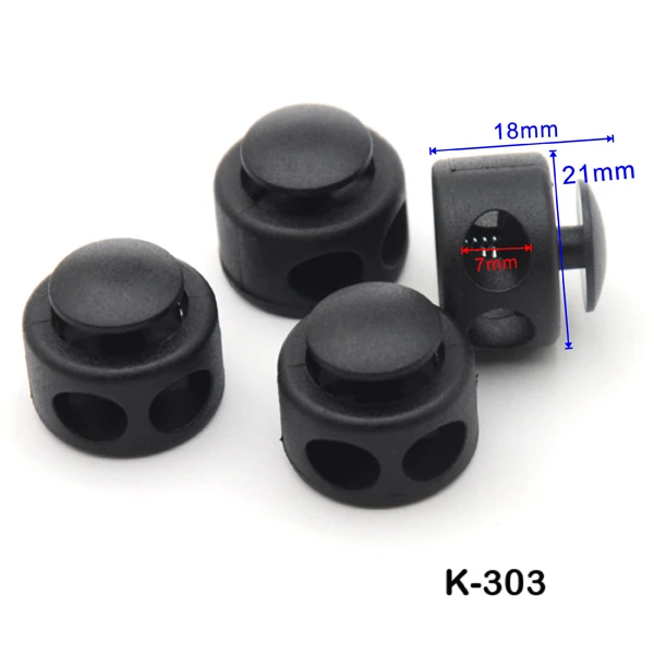 100 шт пластиковый фиксатор Шнура Замок большой черный круглый шаровой шнур замок