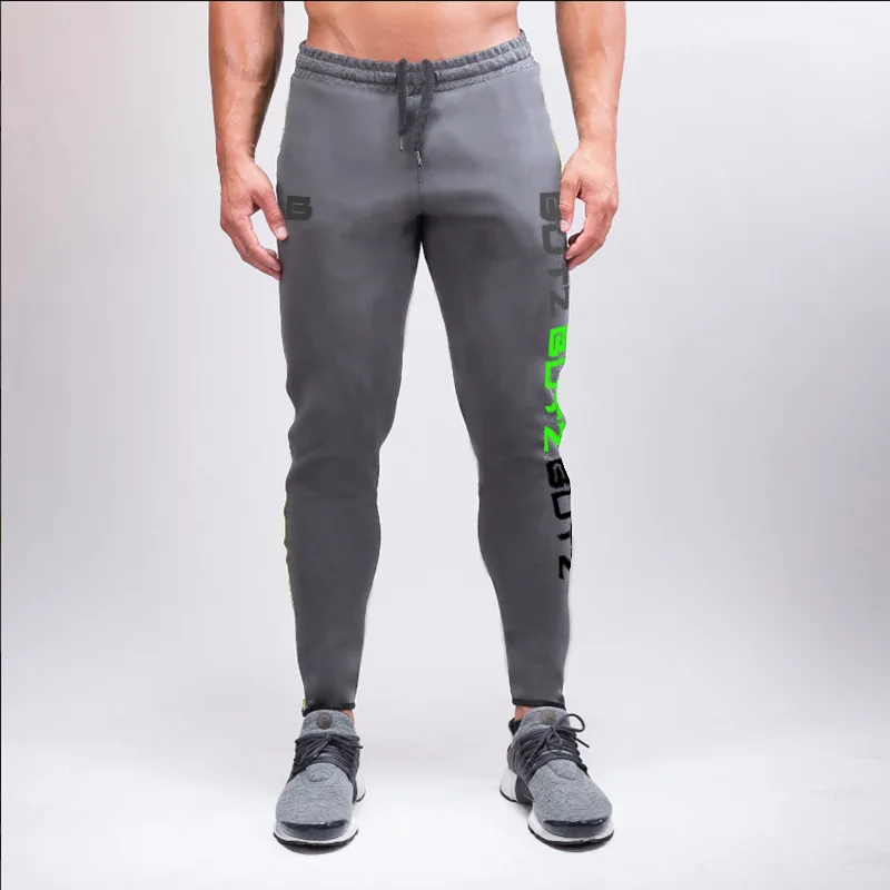 Men Sports Running Pants cotton solid color zipper pants Gym jogging men brand sports quality men's trousers |