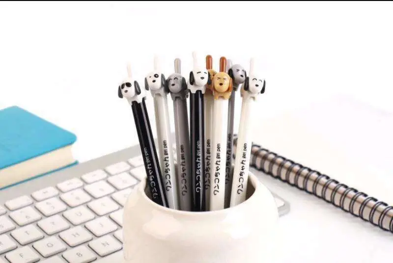 2 шт. гелевые ручки с рисунком собаки черные цветные для письма милые