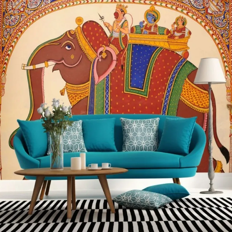 Прямая поставка Настенная бумага Для детей Индийский элемент Слон Декоративная