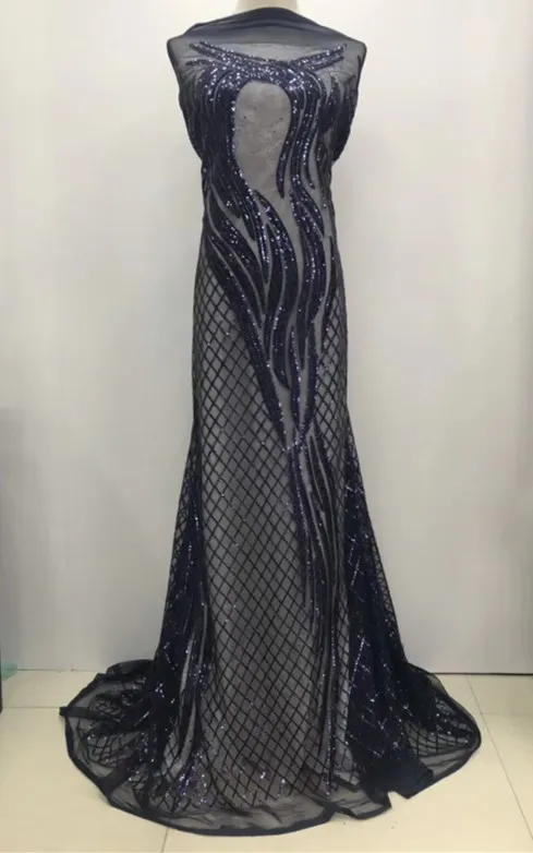 Белая африканская кружевная ткань с блестками 2019 Горячая Ткань блесток высокого