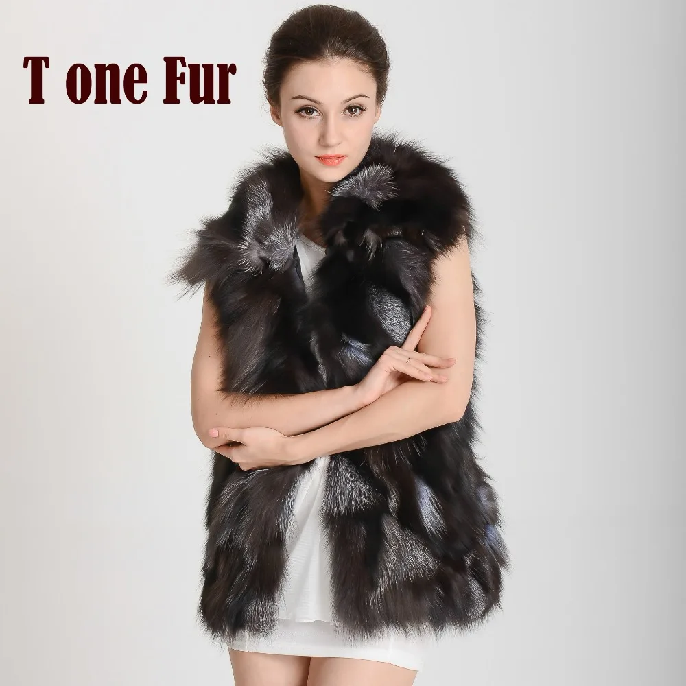 Женский жилет из натурального Лисьего меха роскошный Леопардовый с воротником