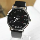 Лидер продаж, женские и мужские часы, унисекс, студенческие часы с математической формулой, кожаный ремешок, кварцевые наручные часы с циферблатом из нержавеющей стали