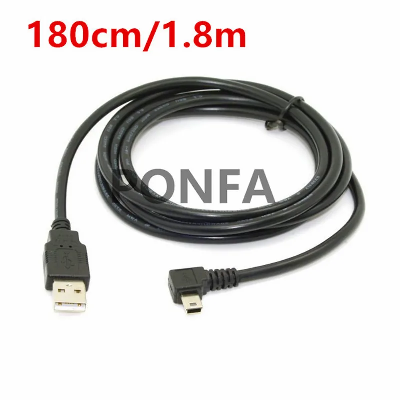 USB 2,0 штекер для мини-usb B Тип 5pin 90 градусов вверх и вниз и влево и вправо Угловой Мужской кабель для передачи данных 0,25 м/0,5 м/1,8 м/5 м
