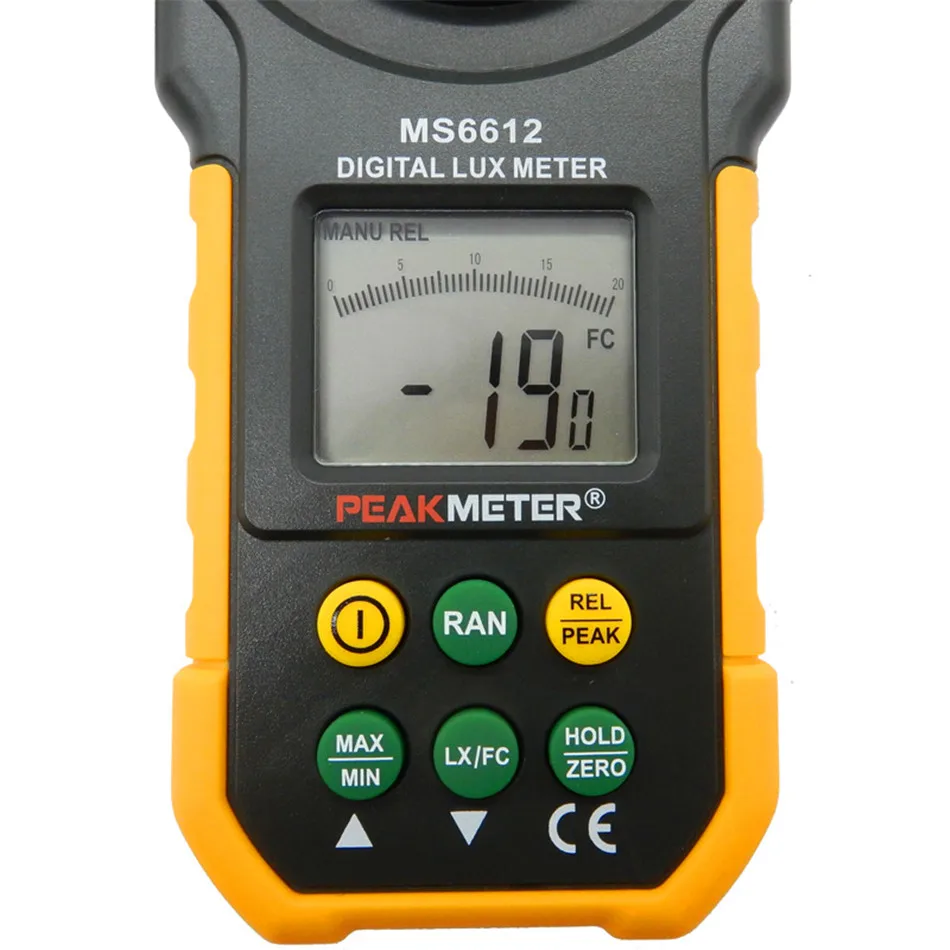 Цифровой светильник люкс MS6612 Lumenmeter Lux/FC метры люминометр с автоматическим ручным