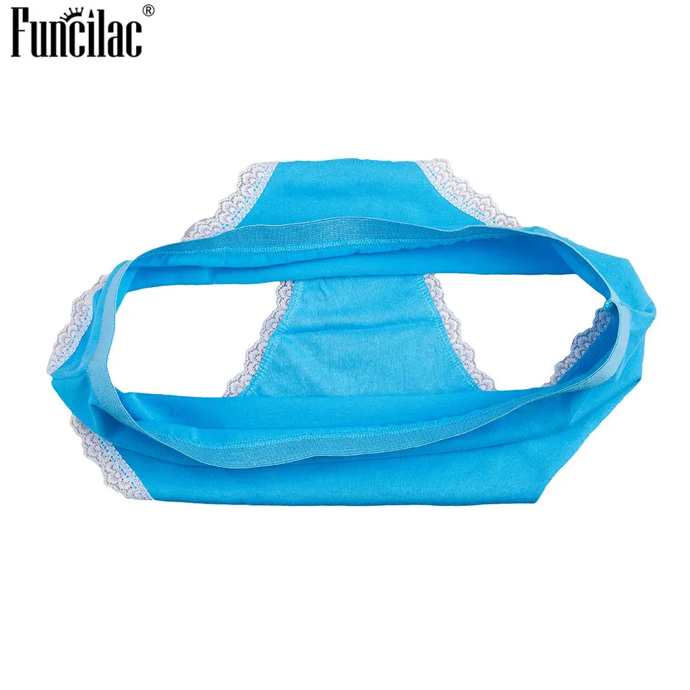 FUNCILAC хлопковое нижнее белье женские сексуальные кружевные трусы большие размеры