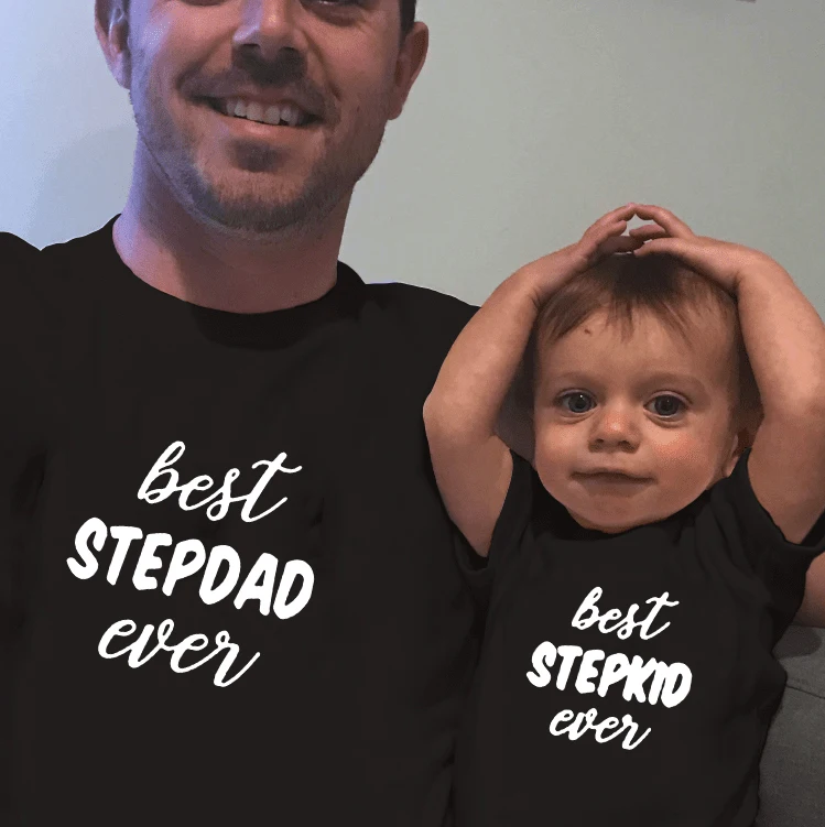 Camiseta de verano a juego con el mejor Stepdad de la historia/Best Stepkid, padre e hijo/hija, ropa familiar, 1 unidad-1