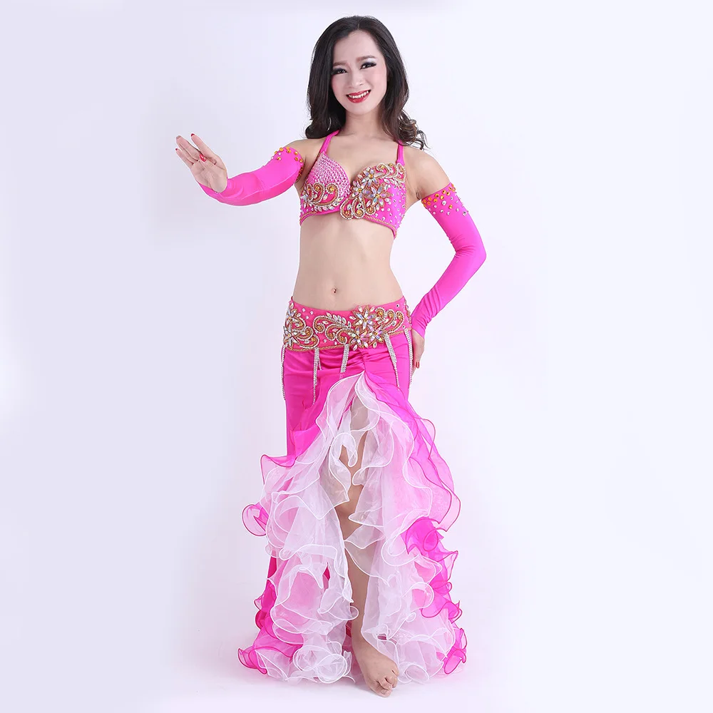 Костюм для танца живота комплект из 5 предметов бюстгальтер пояс юбка рукав на