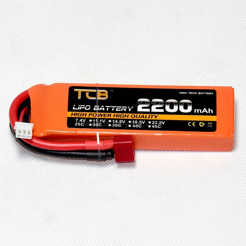 7.4V 2S 2200mAh 25C LiPo Battery Burst 40C T-plug XT60 option for RC Model Airplane Helicopter FPV Drone Racing Boat Buggy Truck | Игрушки и