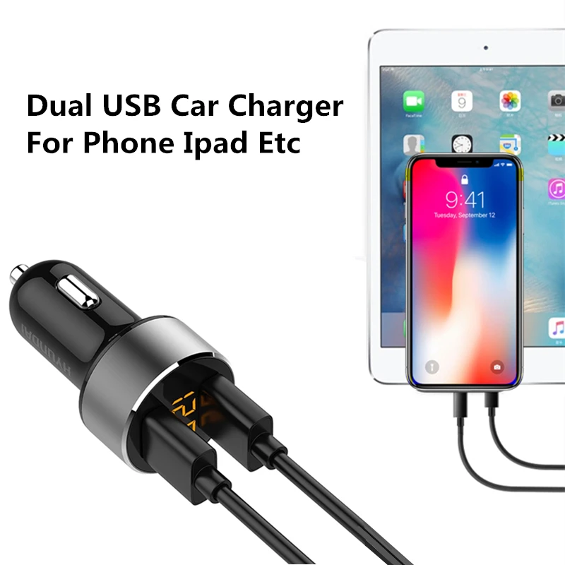 зажигалка Автомобильное зарядное устройство с двумя USB-портами 5 В 3 6 А быстрая