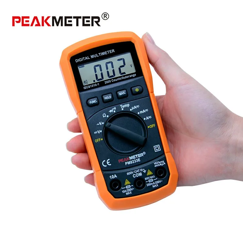 Цифровой мультиметр PEAKMETER PM8233E Портативный Многофункциональный Вольтметр