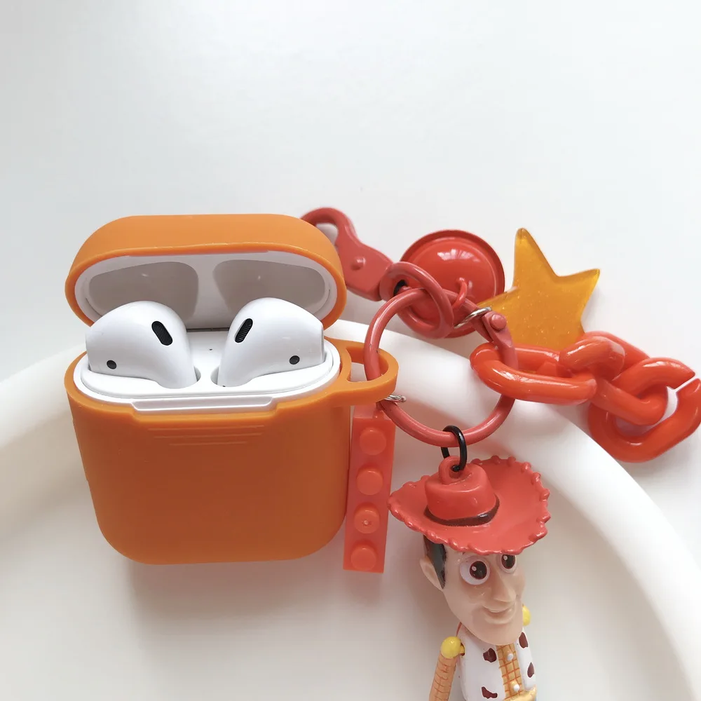 Toy Story's Woody Buzz Lightyear защитный силиконовый Bluetooth беспроводной чехол для наушников Apple Airpods 1 2 Чехол с брелком