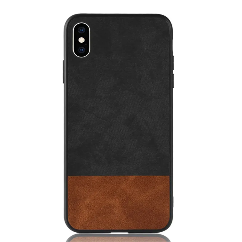 For Apple iPhone XS case X back cover silicone fabric cowboy PU leather protective phone Max | Мобильные телефоны и