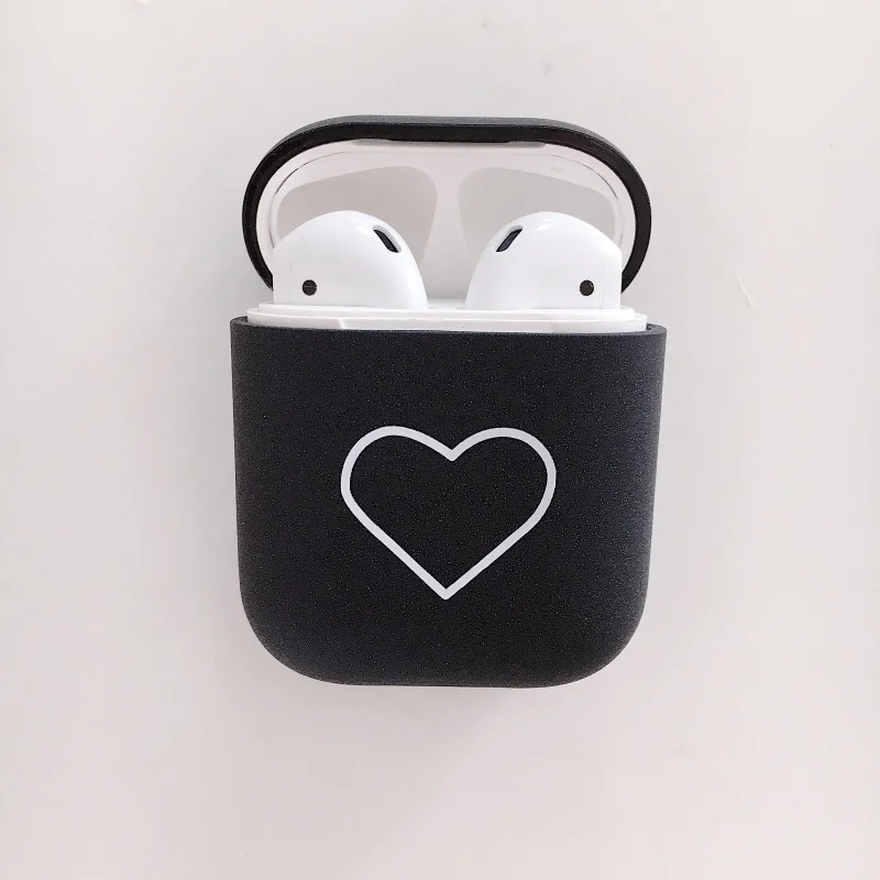 Для AirPods PC матовый сплошной цвет защитный чехол Apple Airpod зарядка защитный чехол наушники Жесткий корпус влюбленные любовь сердце