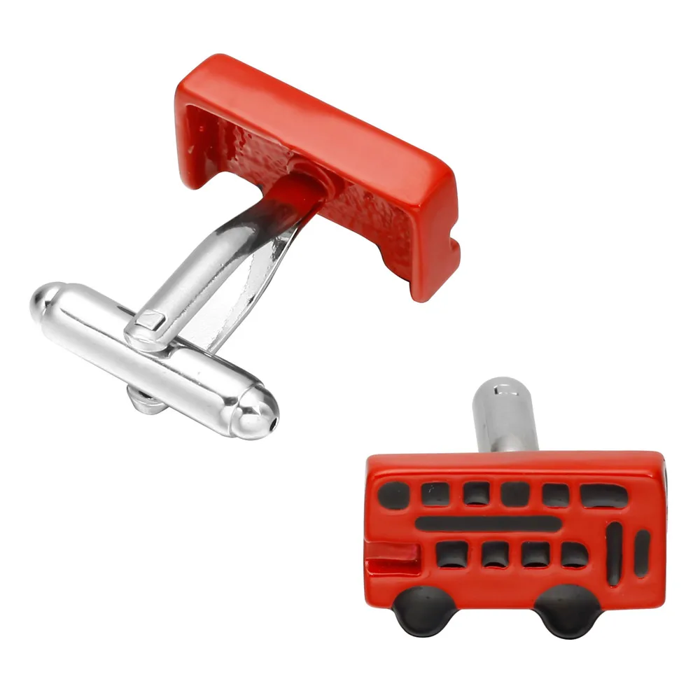 Мужские классические Запонки Для Манжет MeMolissa в виде красного автобуса роскошные