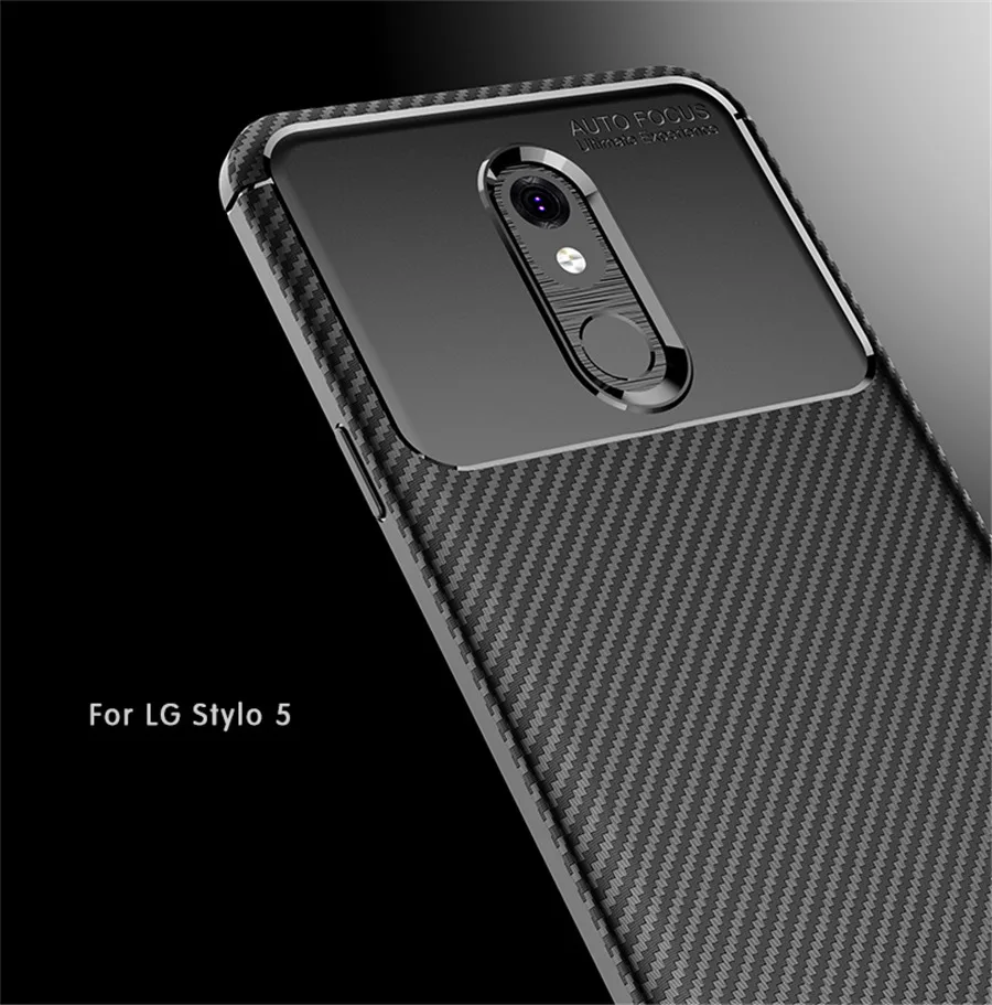Для lg stylo 5 ударопрочный чехол из углеродного волокна для Мягкий силиконовый