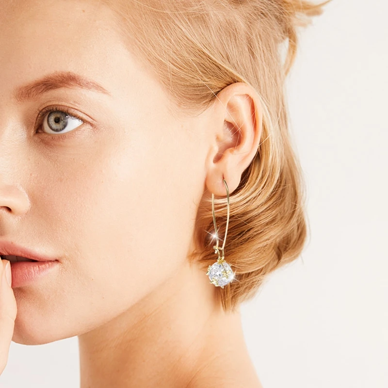 Женские серьги Крючки для ушей супер сказочные с хрустальными шариками