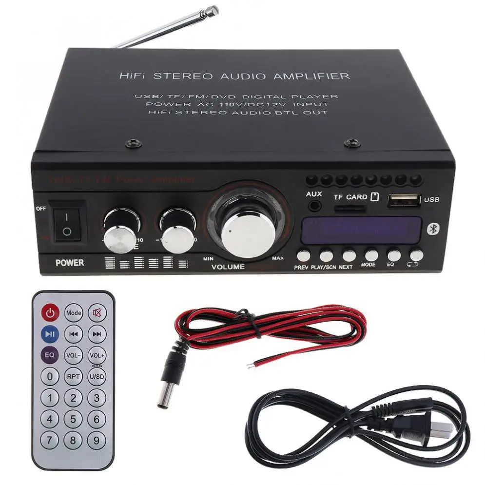 Автомобильный усилитель сабвуфера DC12V/AC220V Bluetooth 2CH Hi Fi автомобильный стерео аудио