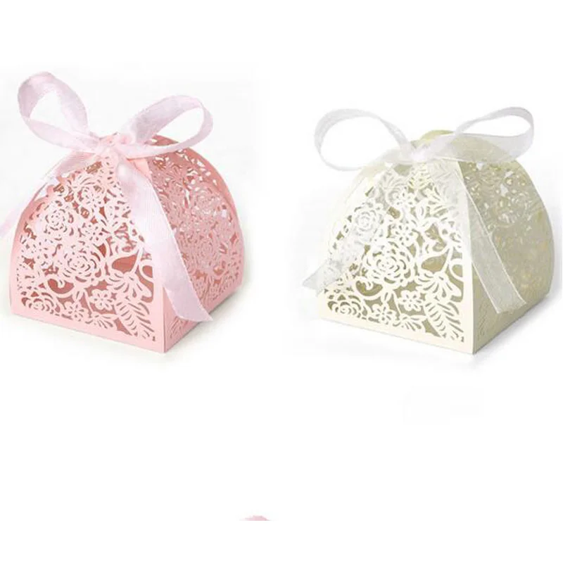 8 цветов 50 шт. лазерная вырезка полые розы цветы сувениры коробки фотолента