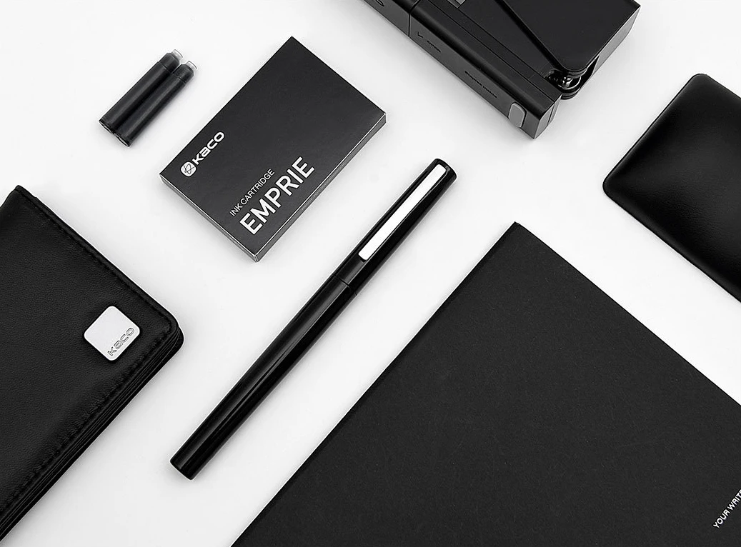 Xiaomi XiaoMi, черная/белая авторучка с чернилами, сумка для хранения, чехол, 0,3 мм, перо, металл, чернильная ручка