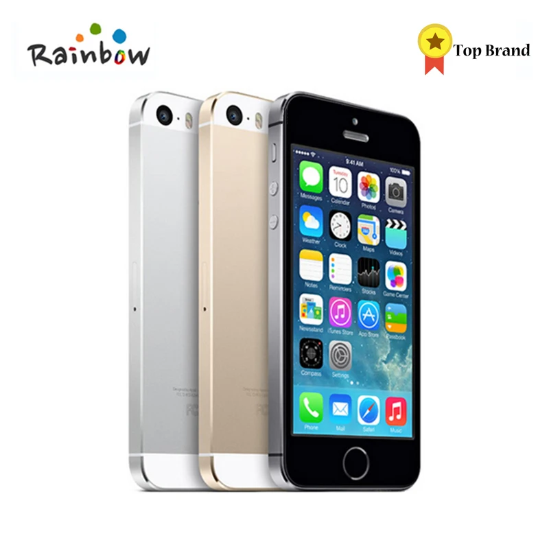 

Original Unlocked Apple iPhone 5s 16GB / 32GB ROM 8MP camera 1136x640 pixel WIFI GPS Bluetooth Cell phone Multi Language