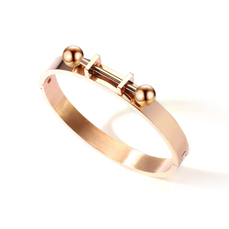 Vnox Unique Cuff Bracelet Armband Elegant Rose Gold Tone Bangle for Women Bracelets Manchette Bangles Pulseiras |