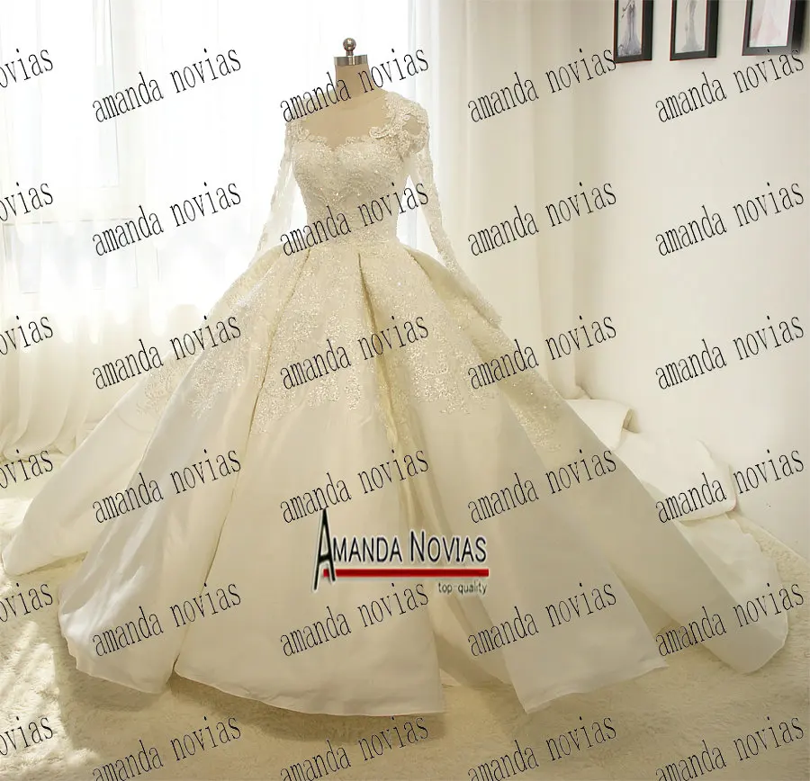 Роскошное Свадебное платье с арабским узором атласное свадебное длинным шлейфом