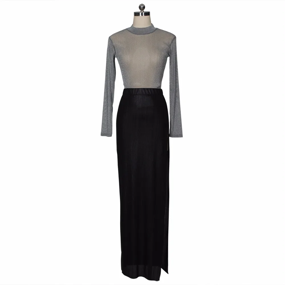 Новинка 2019 модный сексуальный прозрачный комплект из двух предметов серебристая