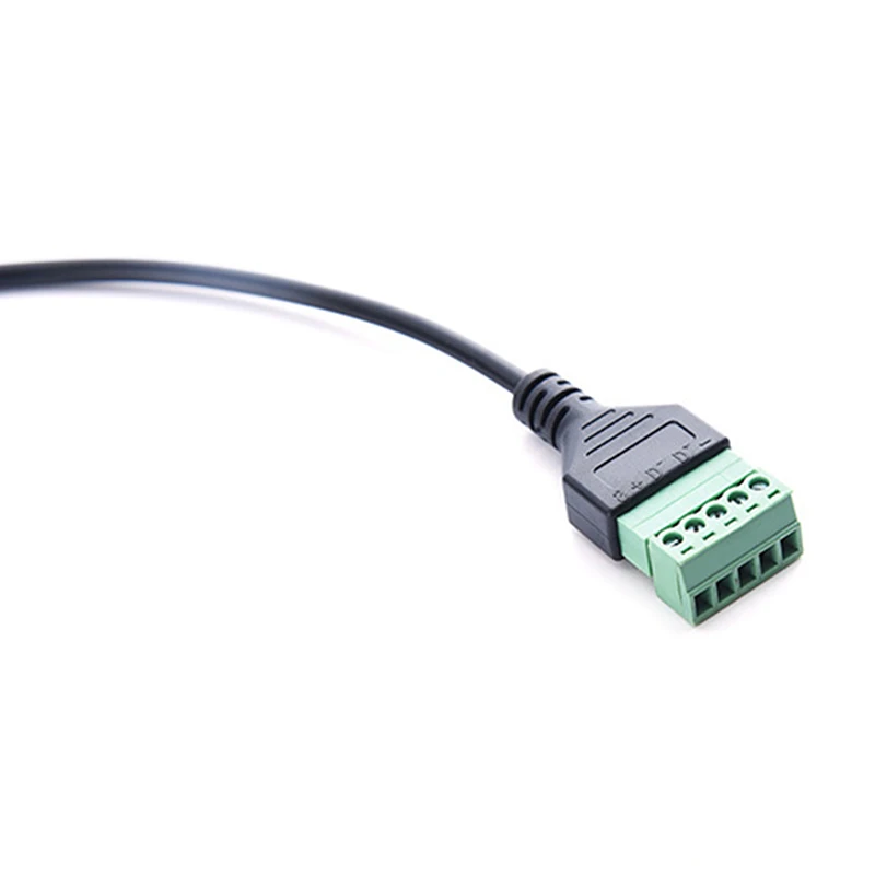 Мини USB штекер для 5-контактного винтового соединителя с защитной клеммной вилкой