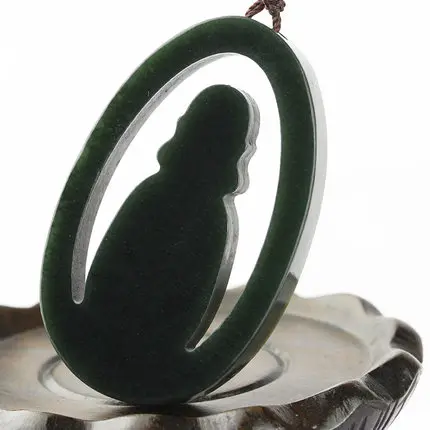 Темно-зеленый оригинальный камень чистая ручная скульптура ажурное сидячее