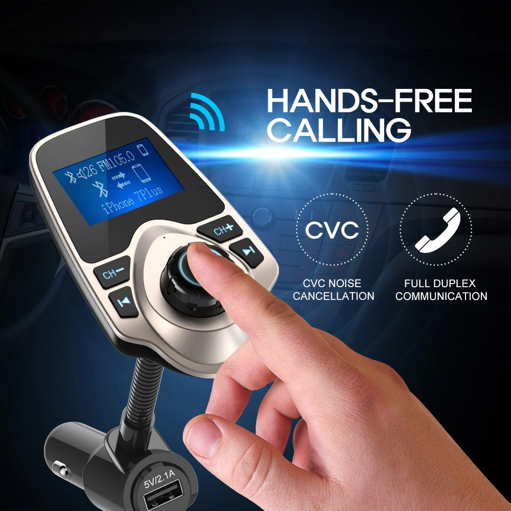 Nulaxy Автомобильный MP3 плеер FM передатчик Bluetooth гарнитуры car Kit модулятор для iPhone 8 с