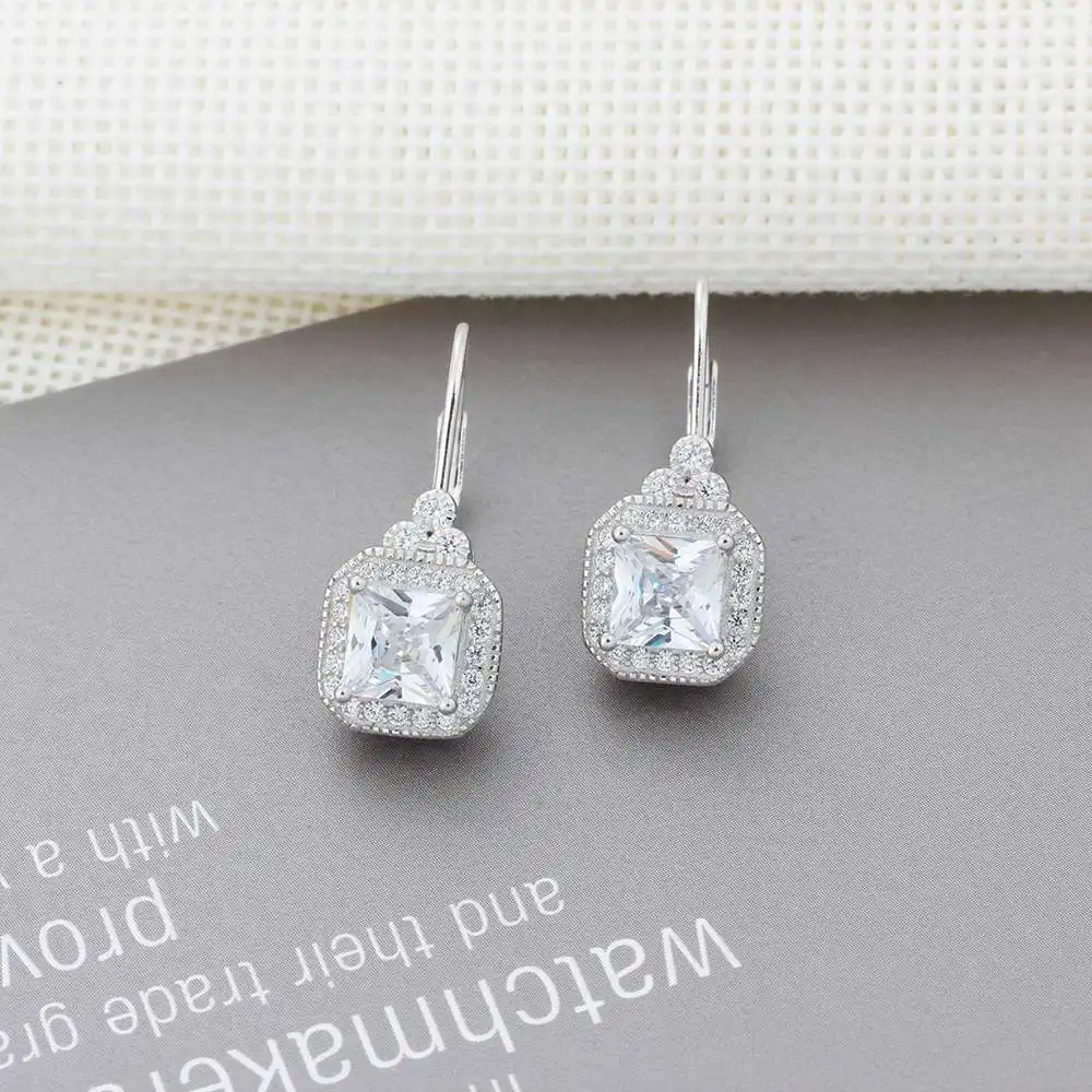 Женские серьги кольца из серебра 925 пробы с фианитом|hoop earrings|earrings forearrings for women |