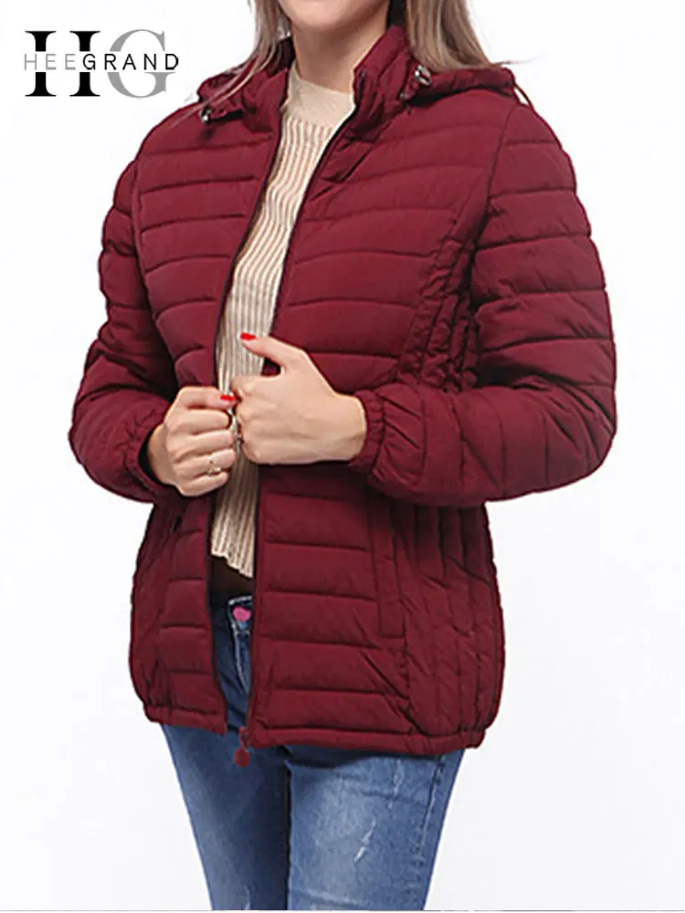 HEE GRAND/женские парки с капюшоном тонкое повседневное стеганое зимнее пальто
