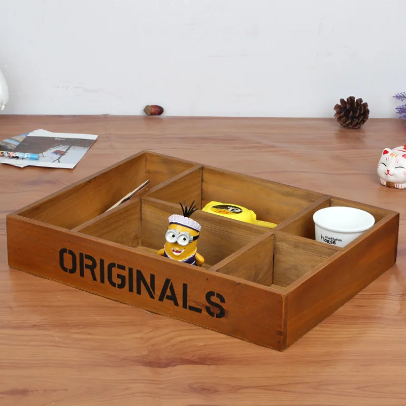 Винтажная деревянная коробка с 5 отделениями органайзер для косметики