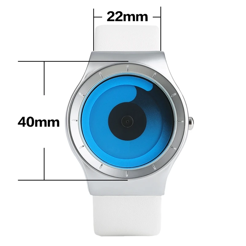 

Creative Men's Watches Turntable Blue Swirl Pointer Fashion Minimalist Style Unisex Couple Gifts Clock Male Female Wristwatches