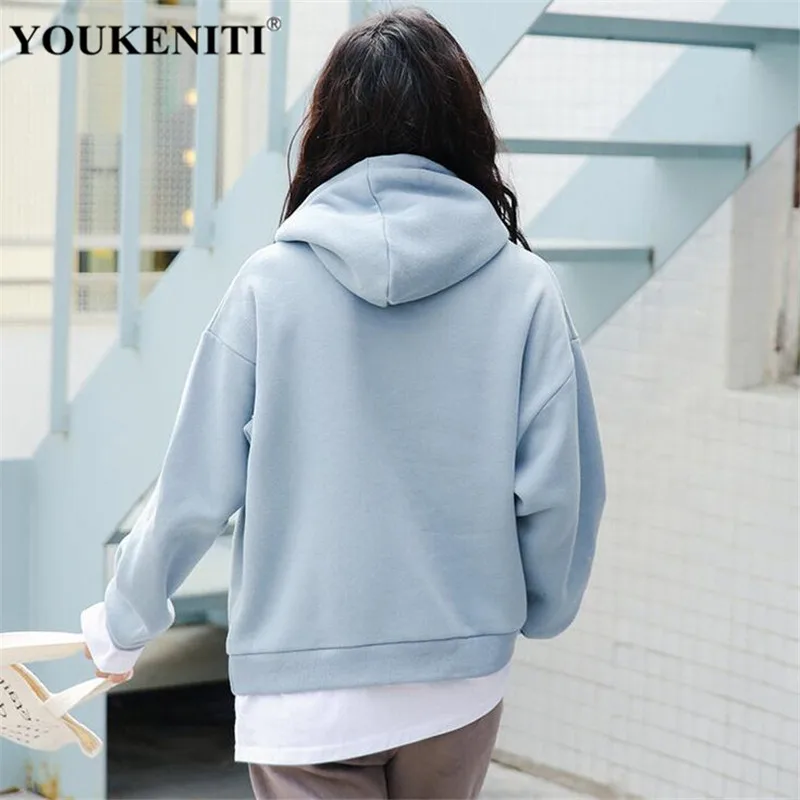 Youkeniti осень зима Новый sewtshirt для Для женщин элегантный дизайн одноцветное
