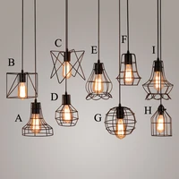 modern nordic led pendant light fixture vintage led bulb e27 black iron hanging cage clothes shop bar cafe bedroom indoor lamps