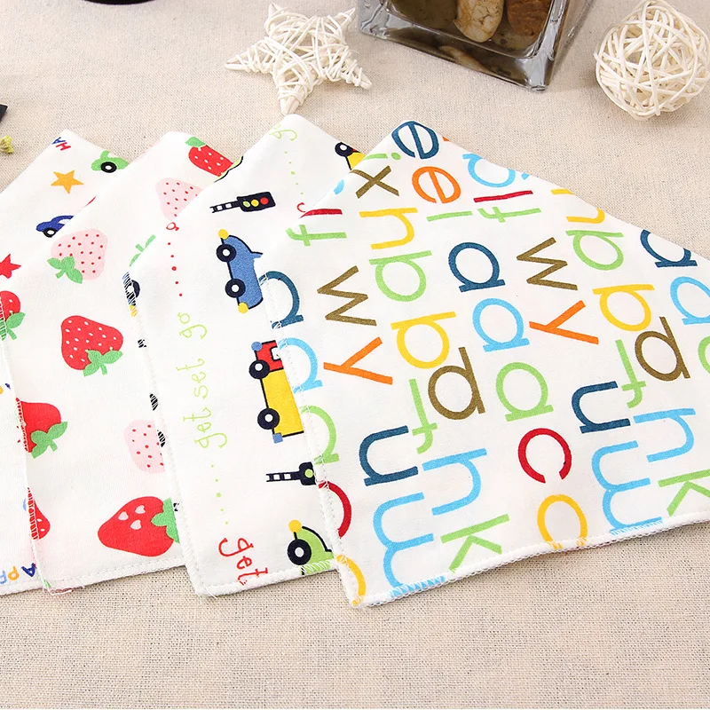 

6 pcs/lot Baby triangle bibs cotton nursing feeding towel scarf Cartoon Cloths Newborn Babador newborn infant feeding burp bibs
