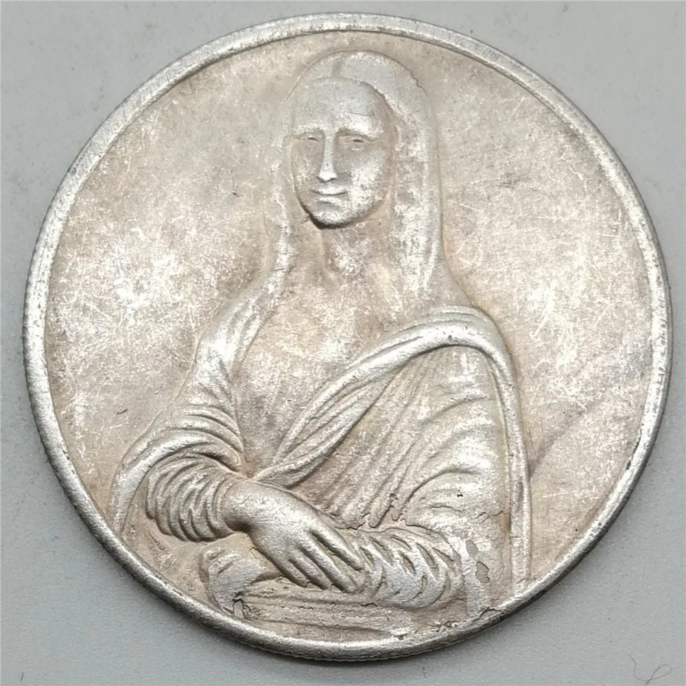 Редкая Улыбка Моны Лизы Антикварные Монеты да Винчи КОПИЯ монета|Безвалютные