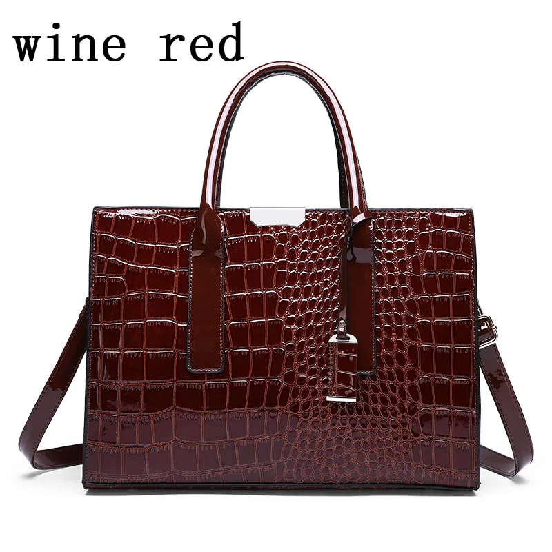 wine red ЛМС Лидер продаж! Женская сумка через плечо из искусственной кожи, элегантная роскошная женская сумка из крокодиловой кожи, женская сумка, сумка-мессенджер, модные сумки - Цвет: wine red