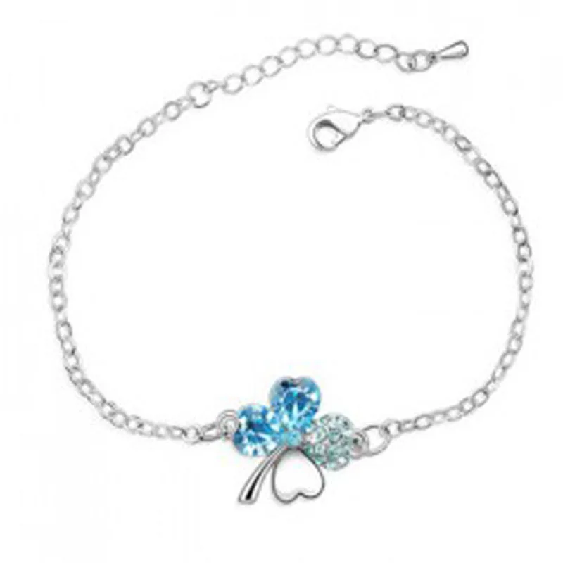 Женский браслет с четырехлистным клевером серебряным покрытием 2014 | Украшения и