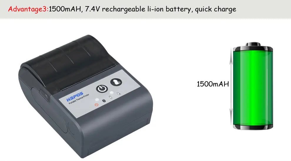 Мини 58 термальный портативный принтер usb bluetooth Порт Печать банкнот Поддержка 1D 2D QR штрих-код с батареей impressora pos продвижение